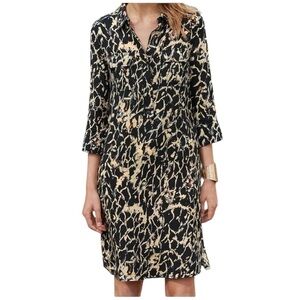 Wrap London lyocell linen print dress size US 8/UK 12. Abstract animal print
